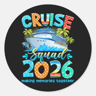 Cruise Squad 2026 Zomer Vakantie Matching Familie Ronde Sticker