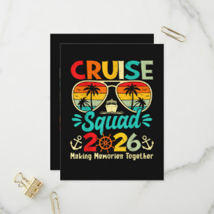 Cruise Squad 2026 Zomer Vakantie Matching Familie Uitnodiging Briefkaart