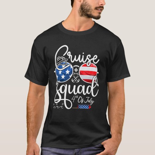 Cruise Squad 4th Of July Vacation Matching Family  T-shirt (Voorkant)