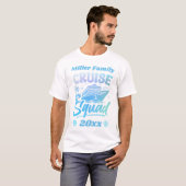 Cruise Squad Aangepaste Naam en Datum Blauw en Gro T-shirt (Voorkant volledig)