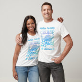 Cruise Squad Aangepaste Naam en Datum Blauw en Gro T-shirt (Unisex)