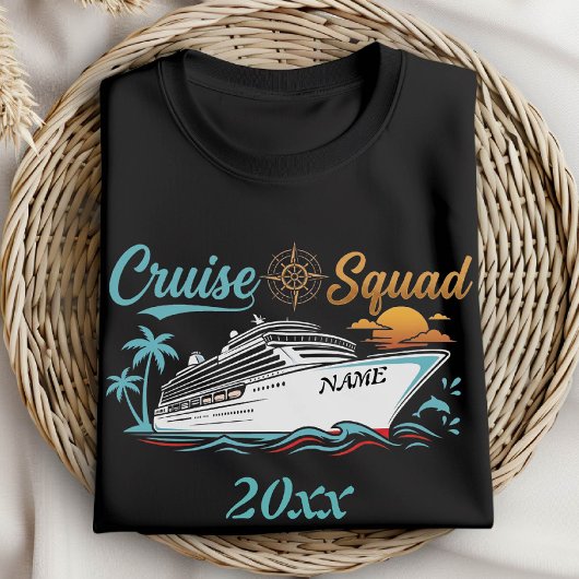 Cruise Squad Aangepaste Naam Gepersonaliseerde Vak T-shirt