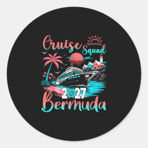 Cruise squad bermuda 2027 tropische vakantie famil ronde sticker