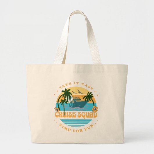 Cruise Squad Retro Cruise Grote Tote Bag (Voorkant)