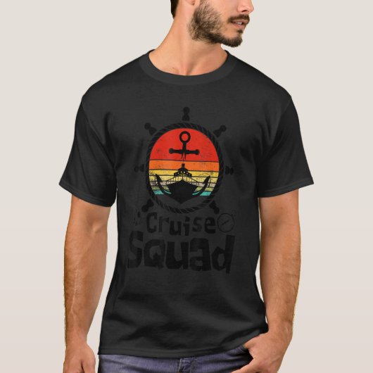 Cruise Squad - Sunset Retro travel group T-shirt (Voorkant)