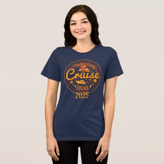 Cruise Squad Thanksgiving Trip Tri-Blend Shirt (Voorkant volledig)