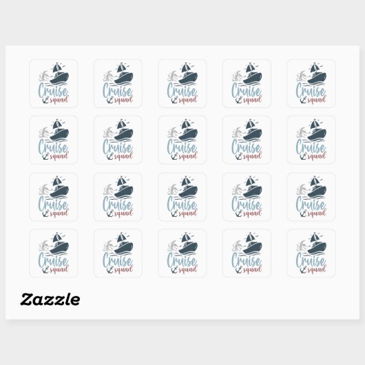 Cruise Squad Vierkante Sticker (Vel)