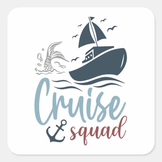 Cruise Squad Vierkante Sticker (Voorkant)