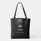 Cruise squad zwarte witte monogram tote bag (Achterkant)