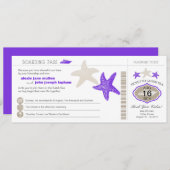 Cruise Starfish Boarding Pass Wedding Kaart (Voorkant / Achterkant)