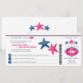 Cruise Starfish Boarding Pass Wedding Kaart (Voorkant / Achterkant)