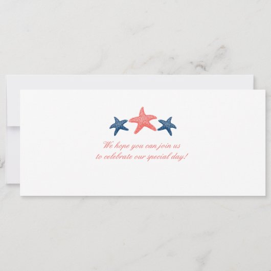 Cruise Starfish Boarding Pass Wedding Kaart (Achterkant)
