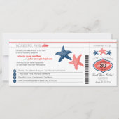 Cruise Starfish Boarding Pass Wedding Kaart (Voorkant)