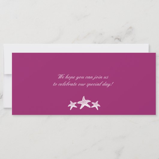 Cruise Starfish Boarding Pass Wedding Kaart (Achterkant)