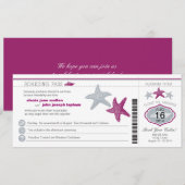 Cruise Starfish Boarding Pass Wedding Kaart (Voorkant / Achterkant)