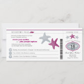 Cruise Starfish Boarding Pass Wedding Kaart (Voorkant)