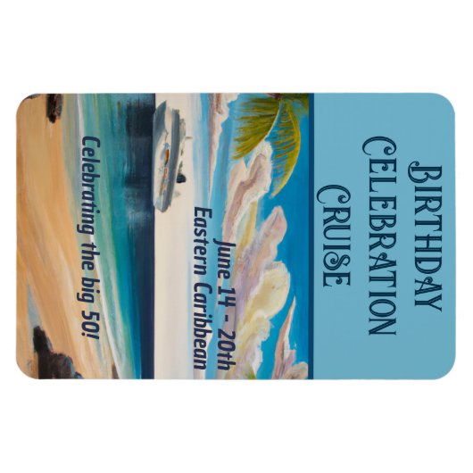 Cruise Stateroom Deur Tropische Strandmagneet Magneet (Horizontaal)