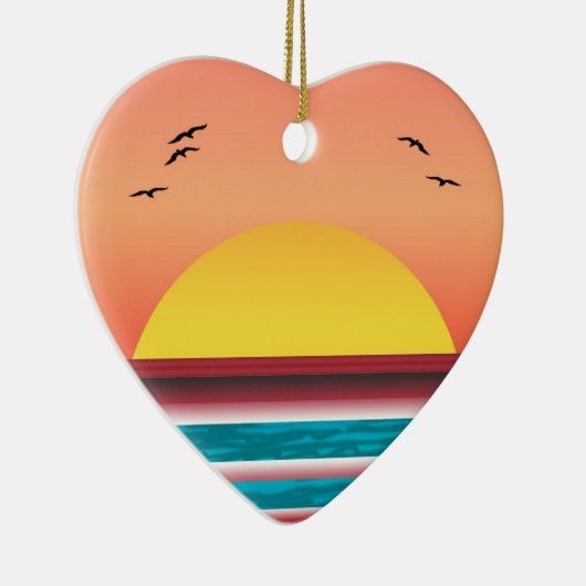 Cruise Sunset Uitzicht dubbelzijdig Ornament (Rechts)