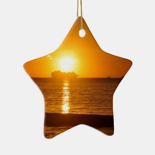 Cruise tegen zonsondergang keramisch ornament (Rechts)