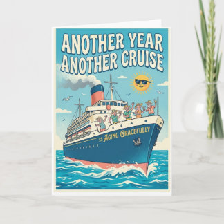 Cruise themed birthday card - SS Aging Gracefully! Feestdagen Kaart