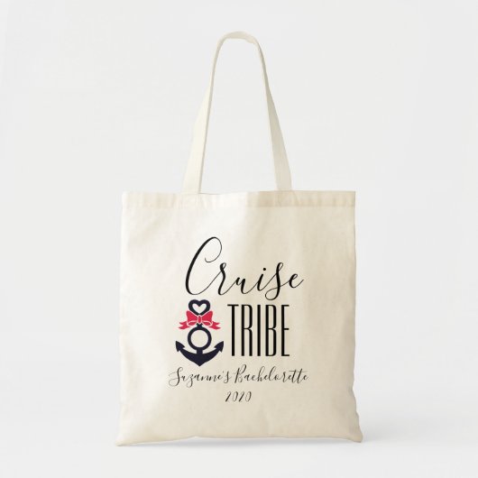 Cruise Tribe Girl's Trip Bachelorette Vacation Tote Bag (Voorkant)