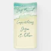 Cruise Tropical Beach Bruiloft Gefeliciteerd Spandoek (Verticaal)