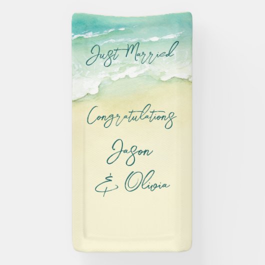 Cruise Tropical Beach Bruiloft Gefeliciteerd Spandoek (Verticaal)