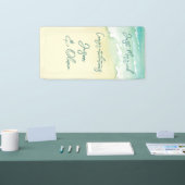 Cruise Tropical Beach Bruiloft Gefeliciteerd Spandoek (Beurs)