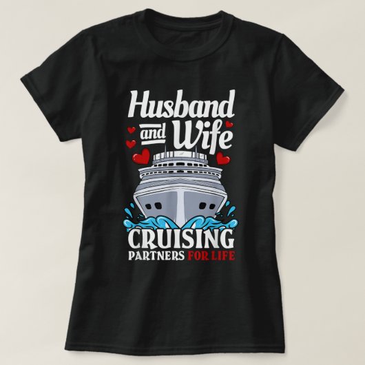 Cruise Vacation Husband Wife Couple T-shirt (Design voorkant)