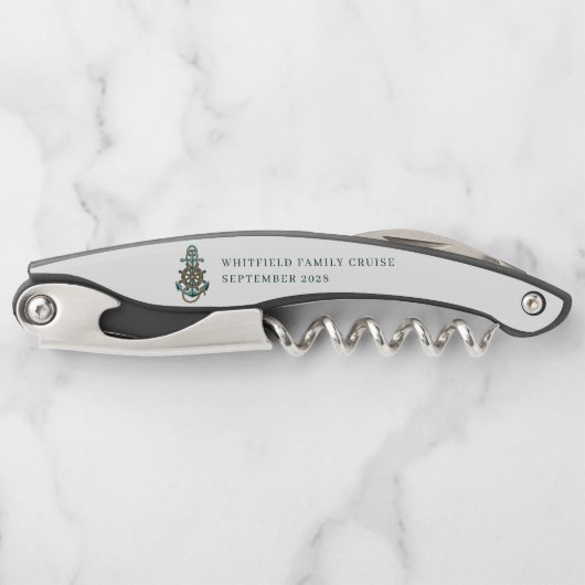 Cruise van aangepaste Nautical Anchor Family Kurkentrekker (Voorkant)