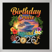 Cruise verjaardagsfeest vakantie poster (Voorkant)