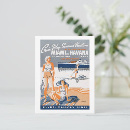 Cruise-Way Summer Vacations 1937  Flyer Pos Briefkaart (Staand voorkant)