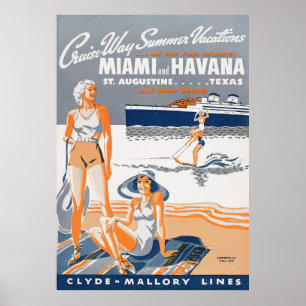 Cruise-Way Summer Vacations 1937  Flyer Poster