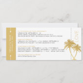 Cruise Weddenschap Pass Ticket Gold Yacht Save The Date (Achterkant)