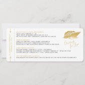Cruise Weddenschap Ticket Boarding Pass Gold Save The Date (Achterkant)