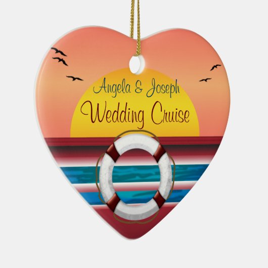 Cruise Wedding Personalized Favor Keramisch Ornament (Rechts)