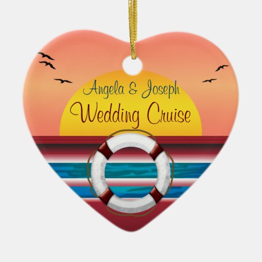Cruise Wedding Personalized Favor Keramisch Ornament (Voorkant)
