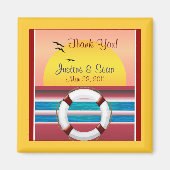 Cruise Wedding Personalized Favor Magneet (Voorkant)