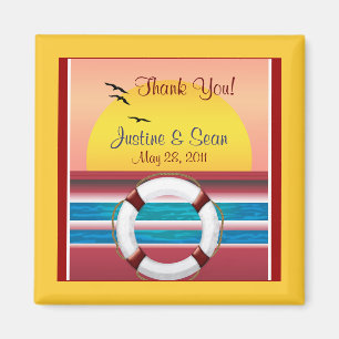 Cruise Wedding Personalized Favor Magneet