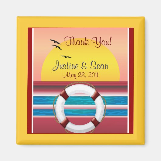 Cruise Wedding Personalized Favor Magneet (Voorkant)