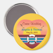 Cruise Wedding Personalized Round Favor Magnet (Voorkant / Achterkant)