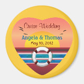 Cruise Wedding Personalized Round Favor Magnet (Voorkant)