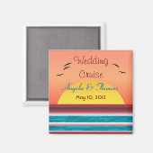 Cruise Wedding Personalized Sunset Favor Magnet (Voorkant / Achterkant)