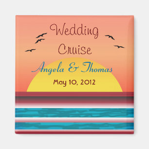 Cruise Wedding Personalized Sunset Favor Magnet