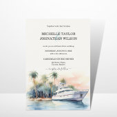 Cruise Yacht Bestemming Bruiloft Palm Trees Strand Kaart