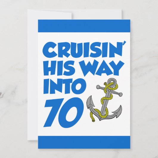 Cruise zijn weg naar 70 uitnodigen kaart (Voorkant)