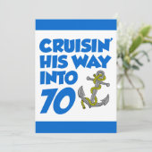 Cruise zijn weg naar 70 uitnodigen kaart (Staand voorkant)