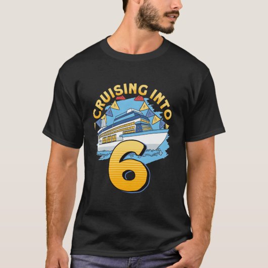 Cruiseboot vaart naar 6 cruises t-shirt (Voorkant)