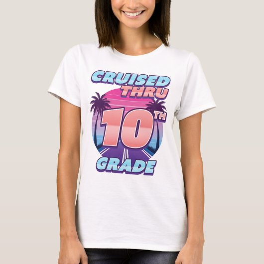 Cruised Thru 10th Grade Afstuderen Girl's T-shirt (Voorkant)