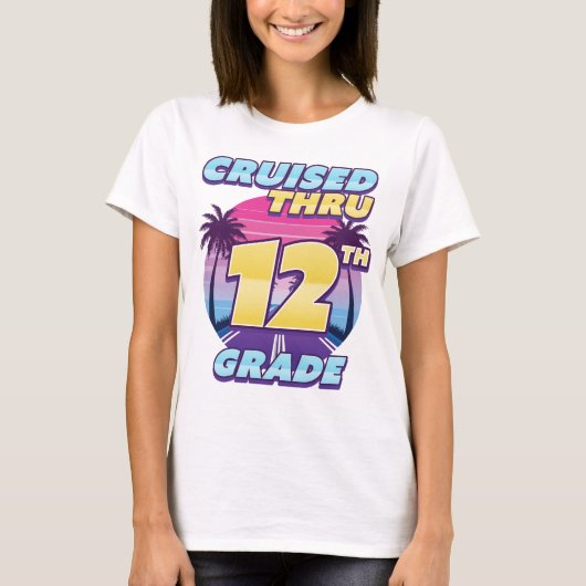 Cruised Thru 12th Grade Afstuderen Girl's T-shirt (Voorkant)